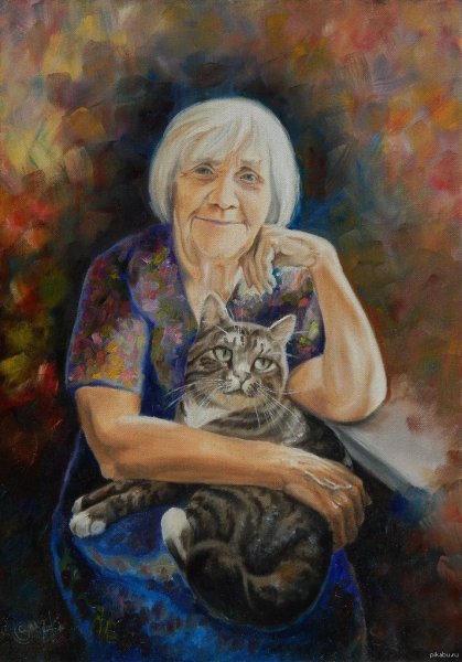 Пожилая дама с котом