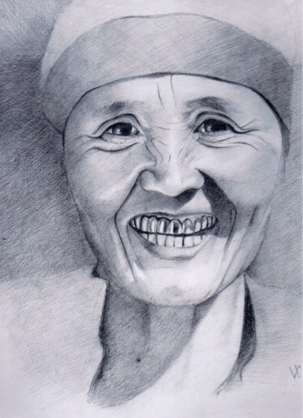 Рисование пожилого человека