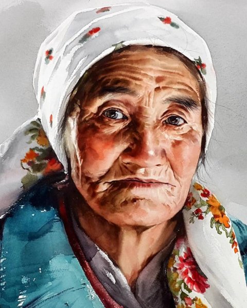 Портрет бабушки карандашом