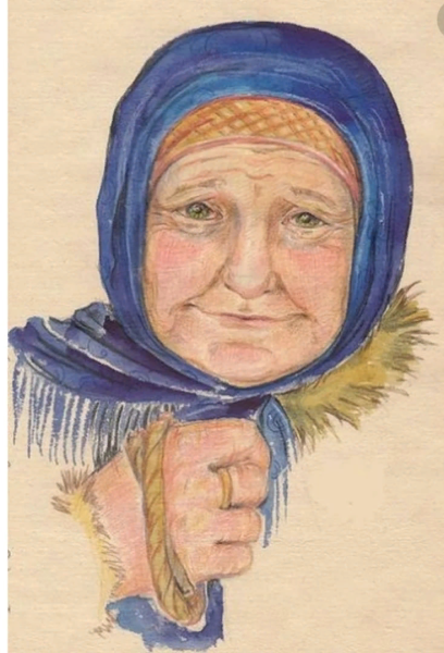 Бабушка рисунок карандашом