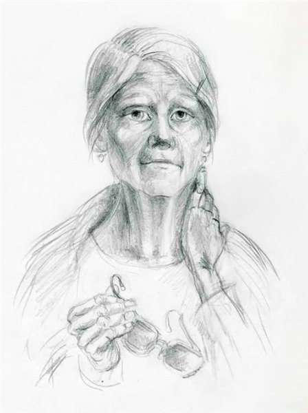 Рисование пожилого человека