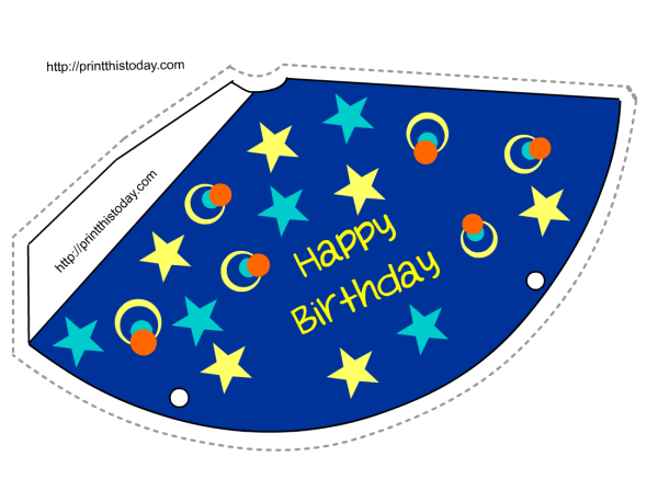 Макет колпака на день рождения