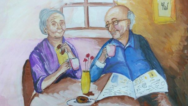Пожилые люди рисунки