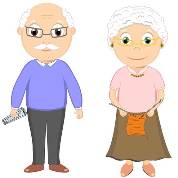 Изображение бабушки и дедушки для детей