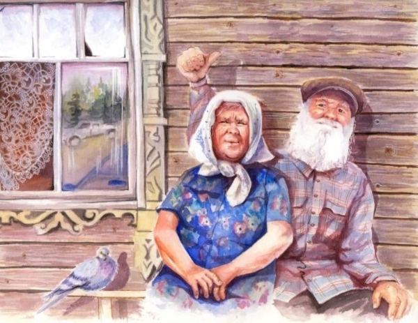 Старичок на завалинке
