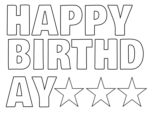 Happy Birthday трафарет