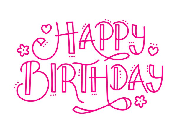 Happy Birthday надпись красивая