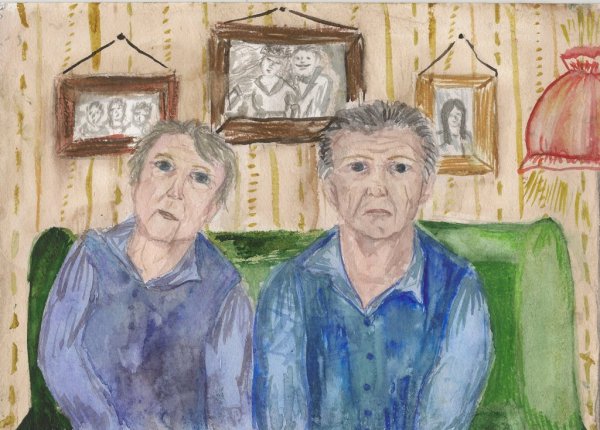 Бабушка и дедушка рисунок