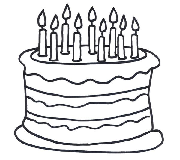 Трафареты с днем рождения торт со свечами (43 фото)