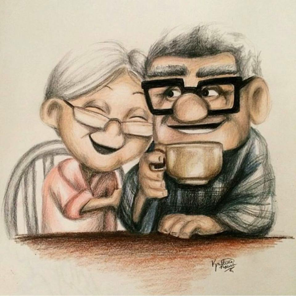 Нарисовать бабушку и дедушку
