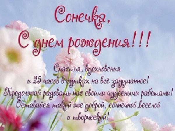 С днём рождения Сонечка