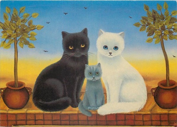 Кошка и котенок для детей