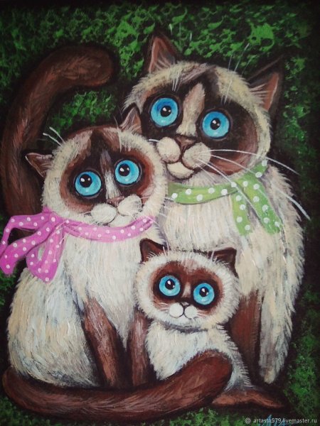 Котики акрилом