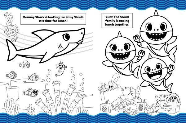 Baby Shark Family раскраска