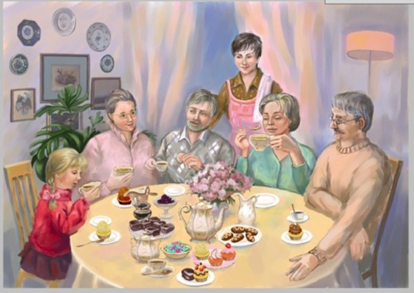 Картинки семья за столом (49 фото)