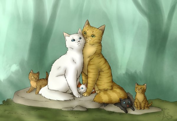 Коты Воители Львиногрив и Белоснежка