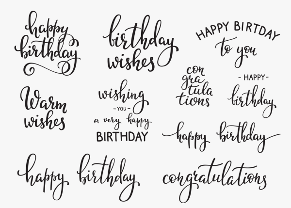 Надпись Happy Birthday красивым шрифтом