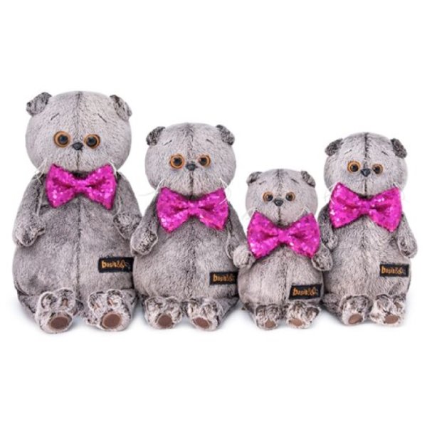 Мягкая игрушка Basik&co кот Басик в галстуке-бабочке 22 см