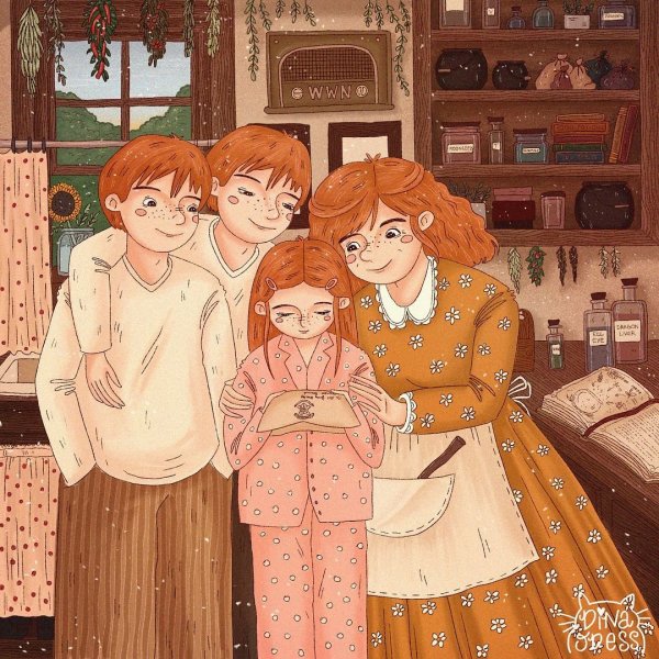 Гарри и Джинни семья арт