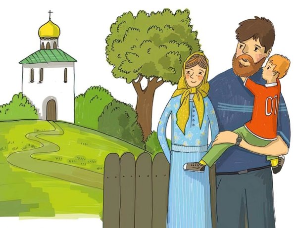 Люди идут в храм рисунок