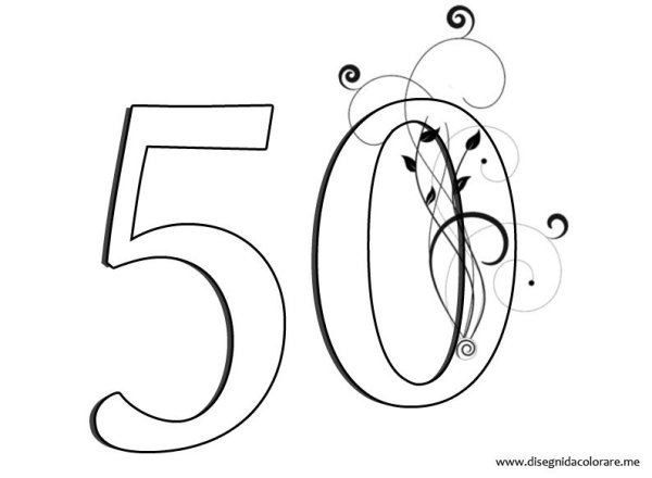 Цифра 50 раскраска