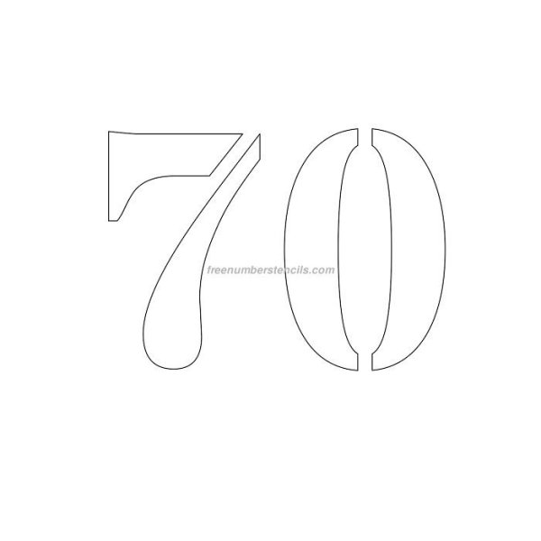 Цифра 70 трафарет