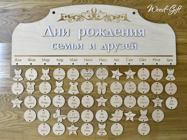 Календарь для дат дней рождения