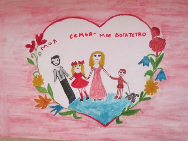 Рисунок на ватмане на тему моя семья моё богатство