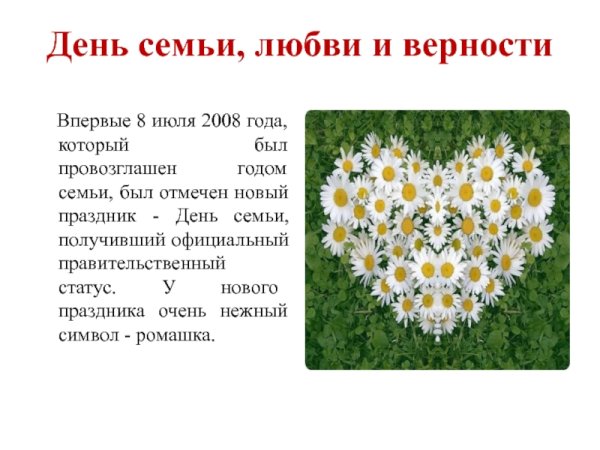 Ромашка символ семьи