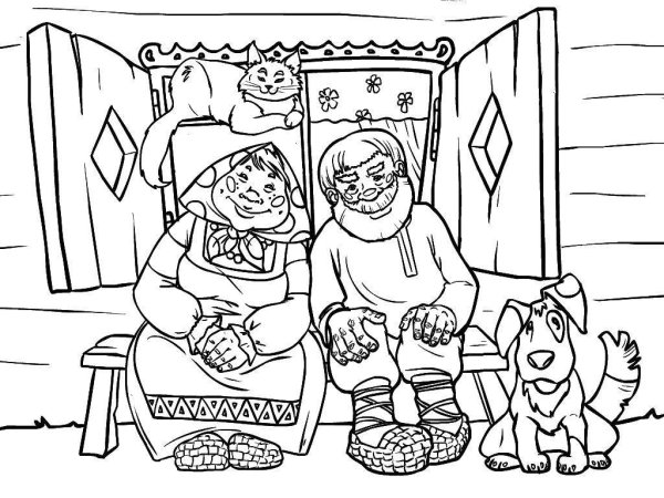 Раскраска бабушка