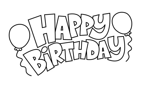 Happy Birthday надпись трафарет