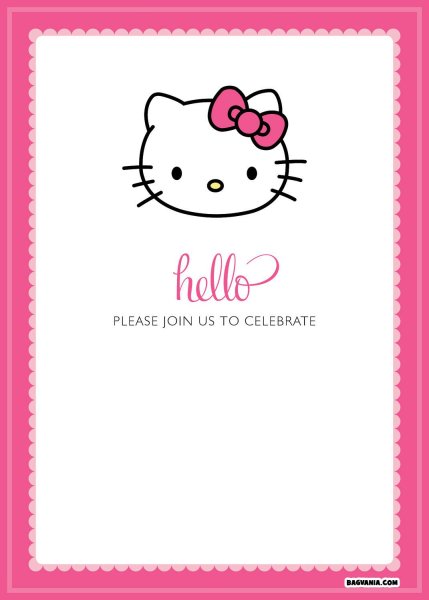 Приглашение на день рождения hello Kitty