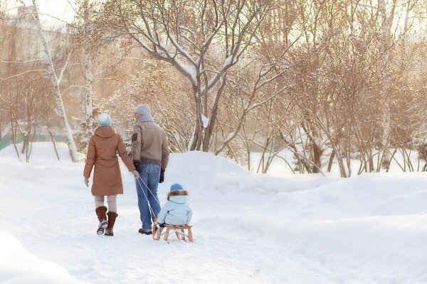Прогулка в парке зимой