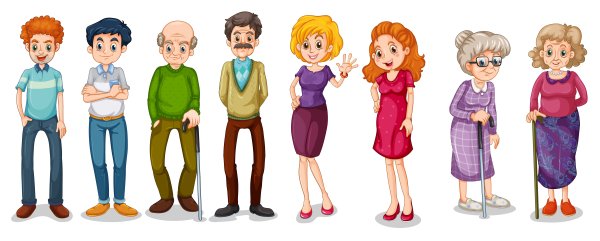 Члены семьи по одному