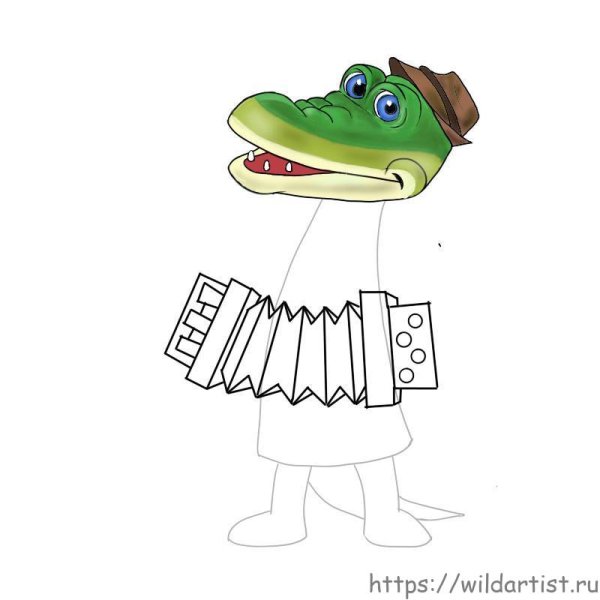 Крокодил Гена рисунок