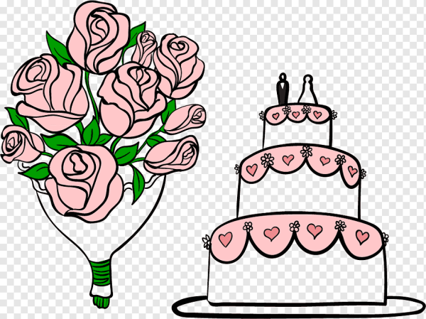 Торт векторный свадебный