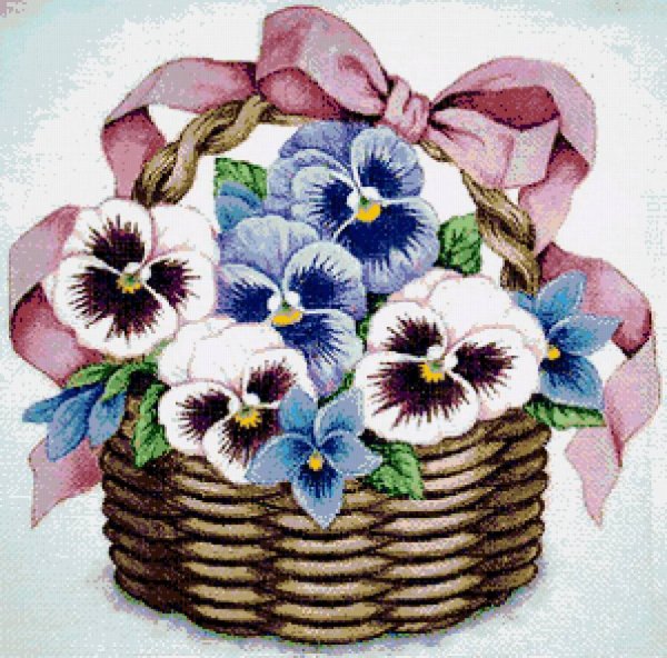 Цветы в корзине для рисования