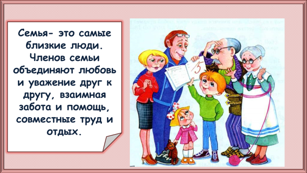 Презентация семьи для 1 класса