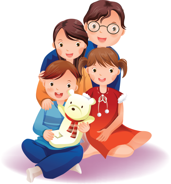 Дети с родителями клипарт