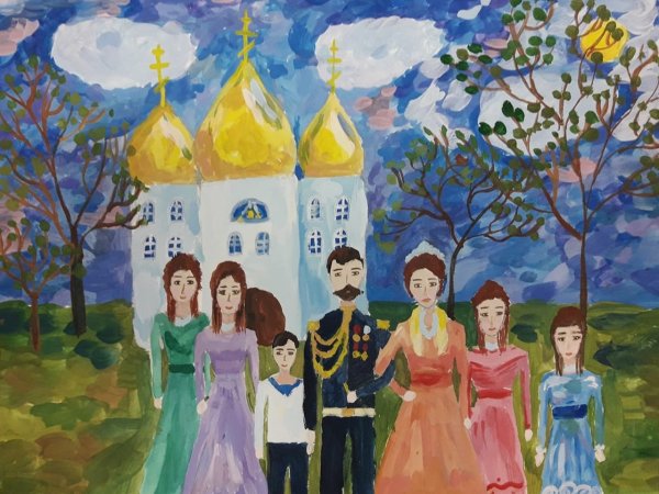 Многодетная семья. Детские рисунки