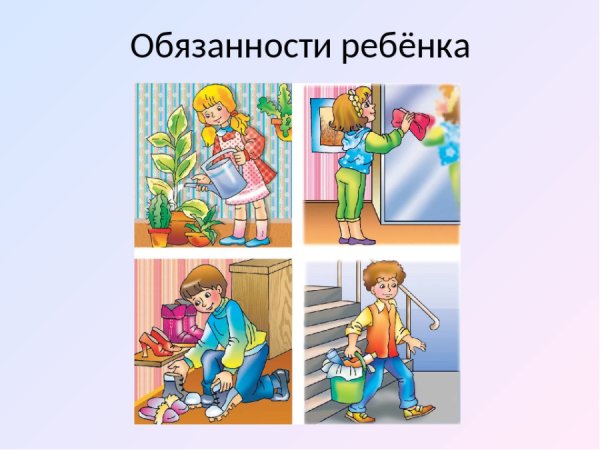 Обязанности детей в картинках