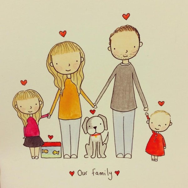 Семья милый рисунок