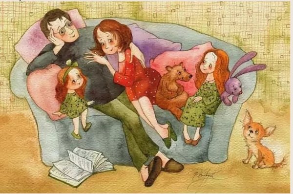 Виктория Кирдий иллюстрации семья