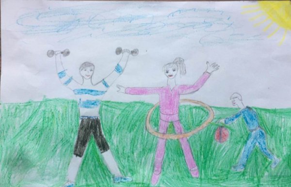 Рисование спортивная семья