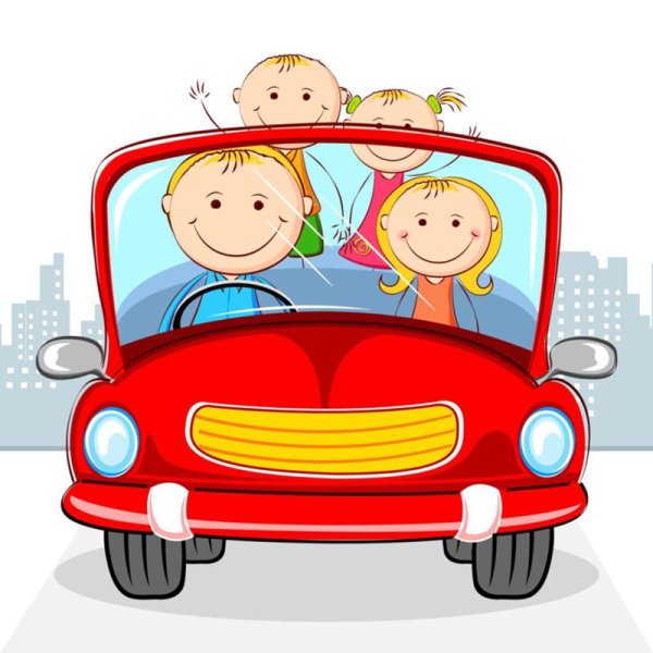 Семья в машине иллюстрация