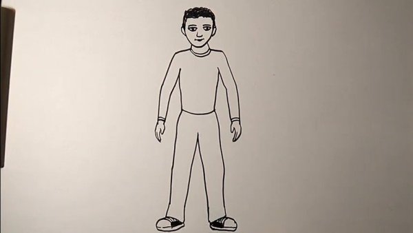 Лицо в профиль карандашом