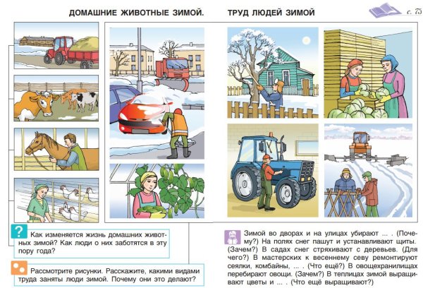 Занятия и труд людей зимой