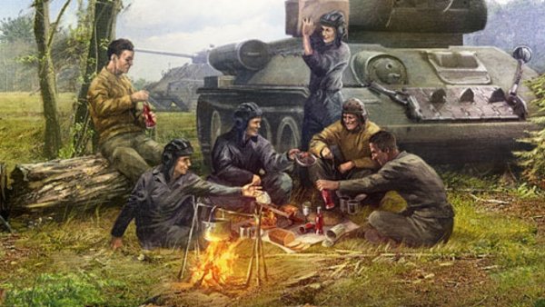 Советские танкисты на привале