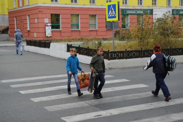 Школьники переходят дорогу