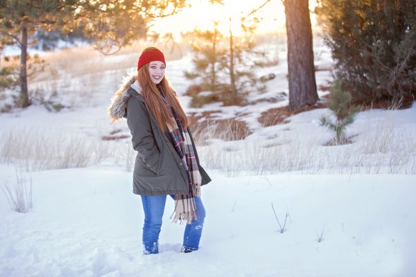 Фотосессия зимой на улице для девушки